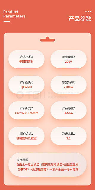 产品参数淘宝模板免费下载 产品参数海报图片 千图网淘宝店铺装修
